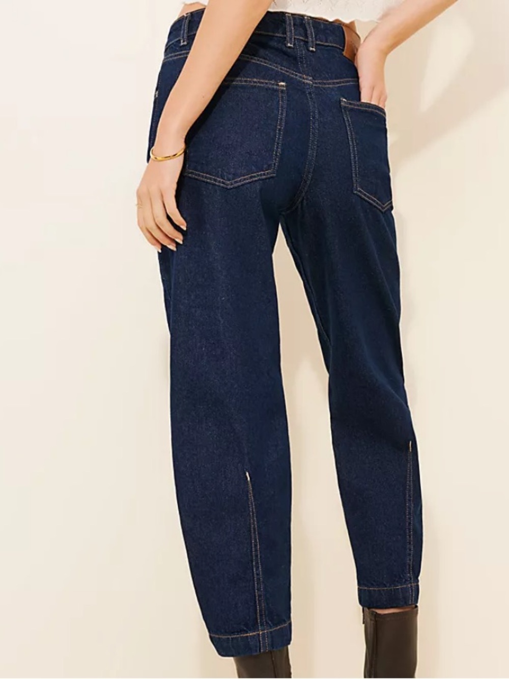 Free People We The Free Backstage Relaxed Crop Jeans Size 28 Dark Wash